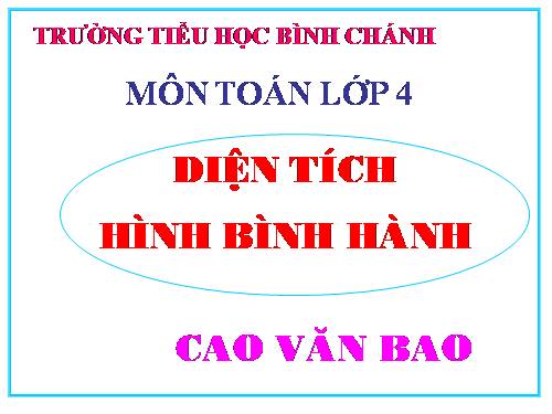 Diện tích hình bình hành