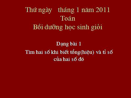 Ôn tập về Tìm hai số khi biết tổng hoặc hiệu và tỉ số của hai số đó