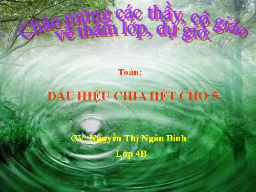 Dấu hiệu chia hết cho 5