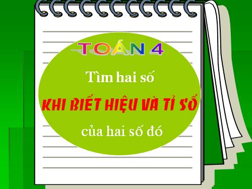 Tìm hai số khi biết hiệu và tỉ số của hai số đó