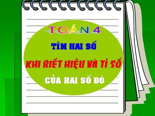 Tìm hai số khi biết hiệu và tỉ số của hai số đó