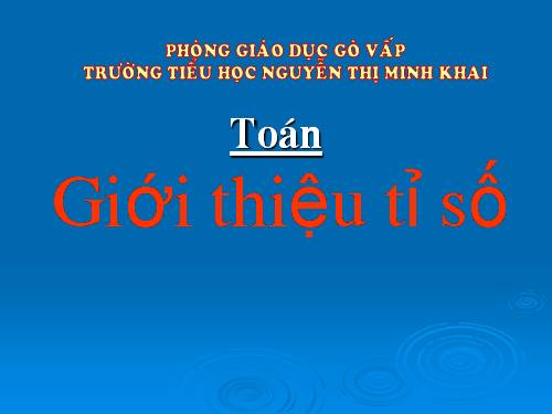 Giới thiệu tỉ số