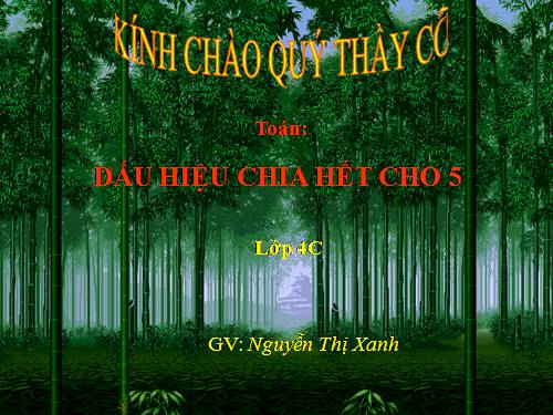 Dấu hiệu chia hết cho 5