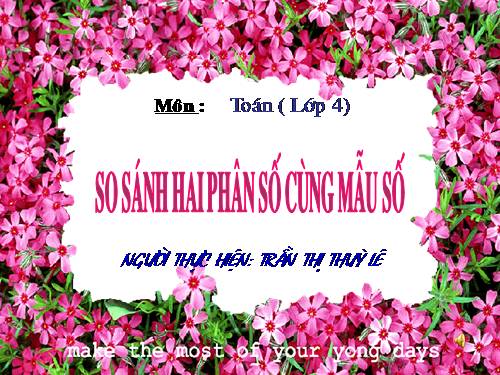 So sánh hai phân số cùng mẫu số