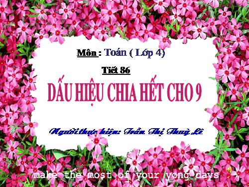 Dấu hiệu chia hết cho 9