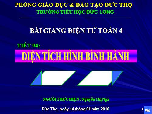 Diện tích hình bình hành