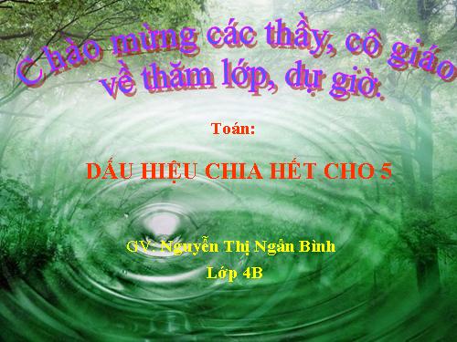 Dấu hiệu chia hết cho 5
