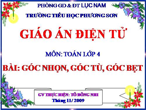 Góc nhọn, góc tù, góc bẹt