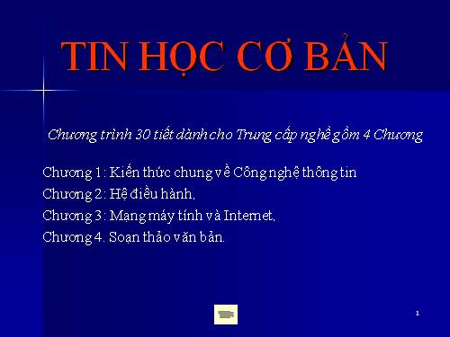 Tin học: STGT tin học CB.