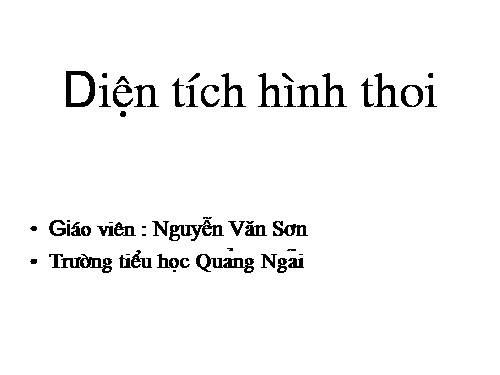 Diện tích hình thoi