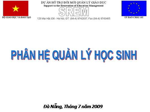 HN: STGT TL QLGDPT- HD phân hệ QLHS