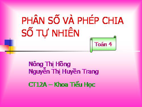 Phân số và phép chia số tự nhiên