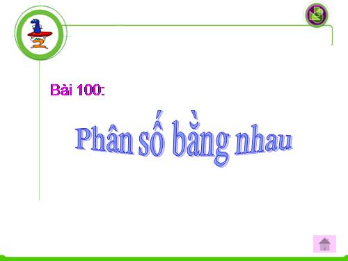 Phân số bằng nhau