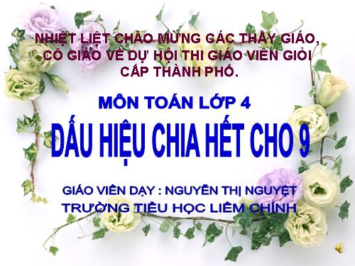 Dấu hiệu chia hết cho 9