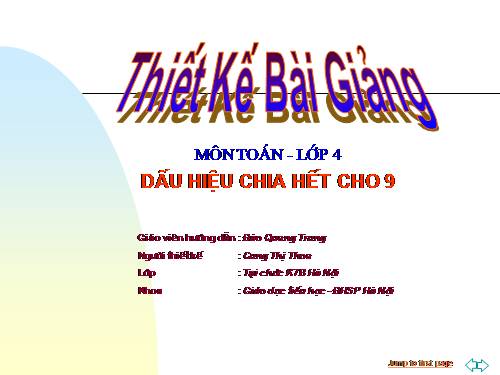 Dấu hiệu chia hết cho 9