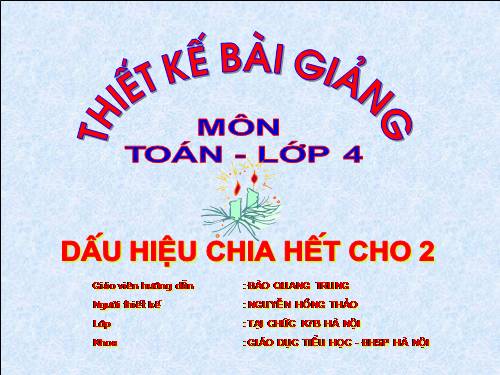 Dấu hiệu chia hết cho 2