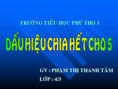 Dấu hiệu chia hết cho 5