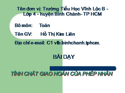 Tính chất giao hoán của phép nhân