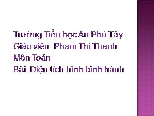 Diện tích hình bình hành