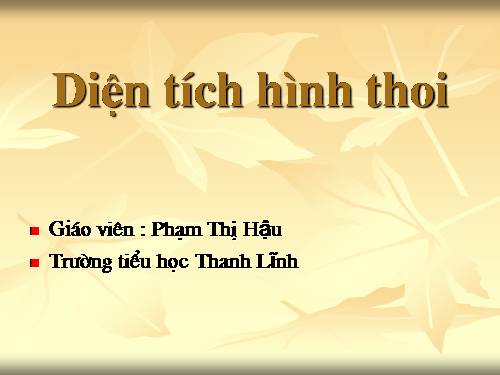 Diện tích hình thoi