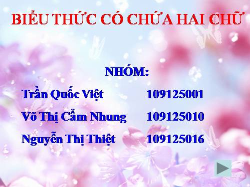 Biểu thức có chứa hai chữ