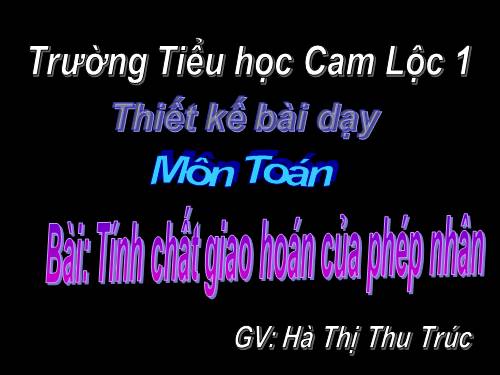 Tính chất giao hoán của phép nhân