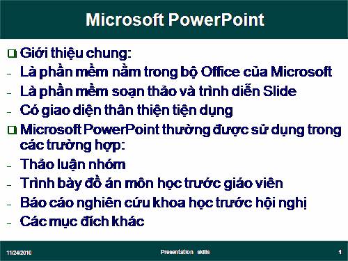 SU DUNG MICROSOFT POWERPOINT