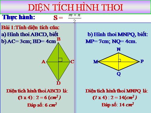 Diện tích hình thoi