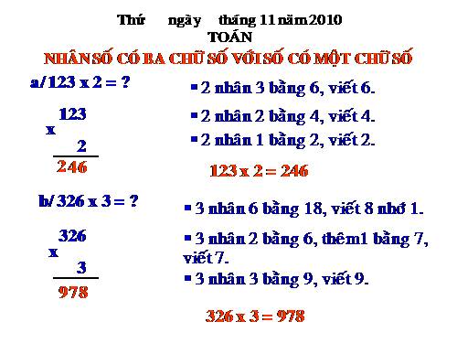 Nhân với số có một chữ số