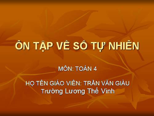 Ôn tập về số tự nhiên