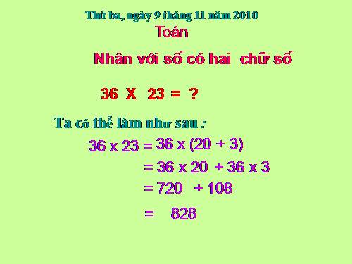 Nhân với số có hai chữ số