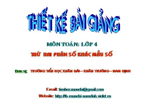 Phép trừ phân số (tiếp theo)