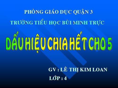 Dấu hiệu chia hết cho 5