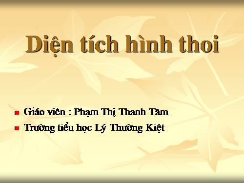 Diện tích hình thoi