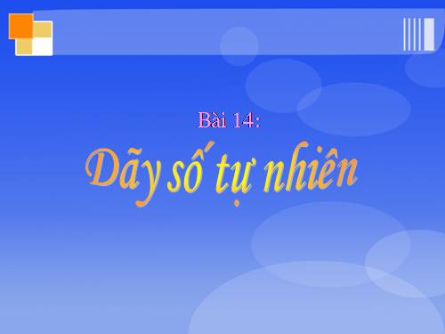 Dãy số tự nhiên