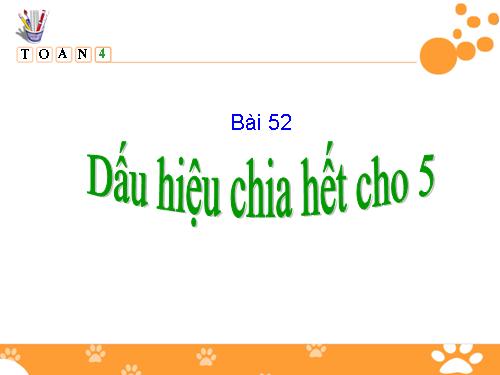 Dấu hiệu chia hết cho 5