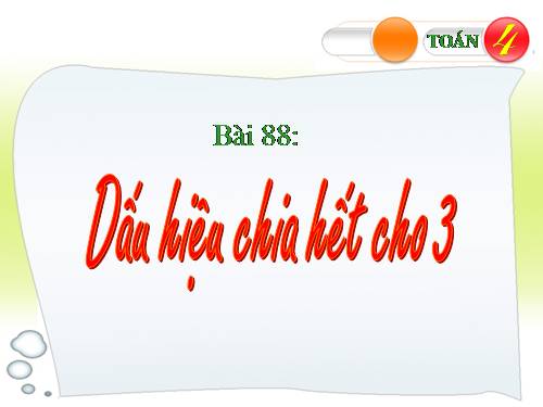 Dấu hiệu chia hết cho 3