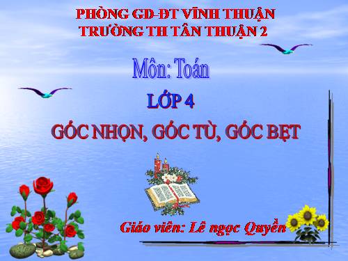 Góc nhọn, góc tù, góc bẹt