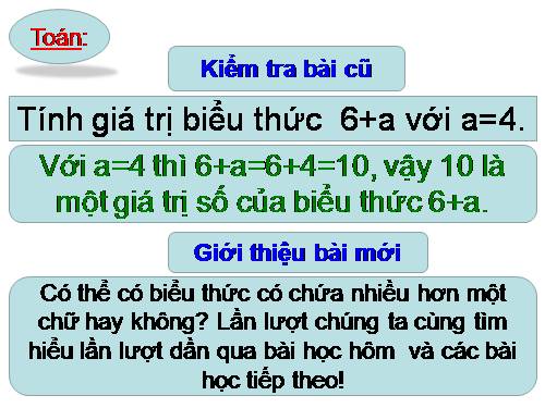 Biểu thức có chứa hai chữ