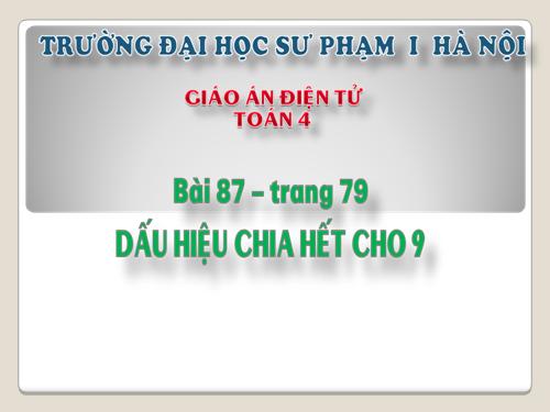 Dấu hiệu chia hết cho 9