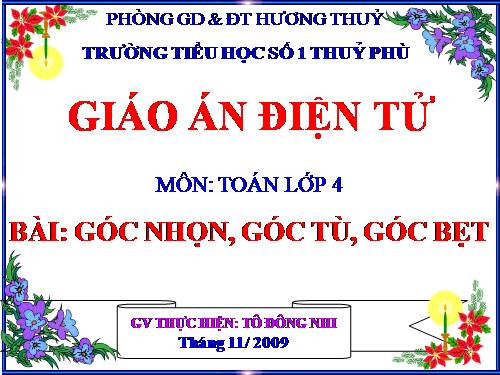 Góc nhọn, góc tù, góc bẹt