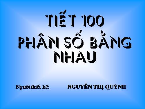 Phân số bằng nhau
