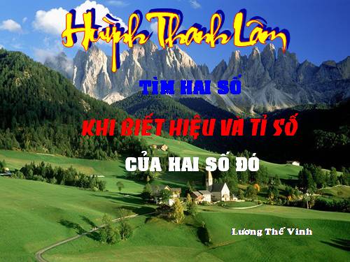 Tìm hai số khi biết hiệu và tỉ số của hai số đó