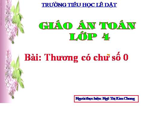 Thương có chữ số 0