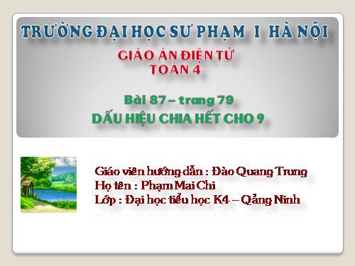 Dấu hiệu chia hết cho 9