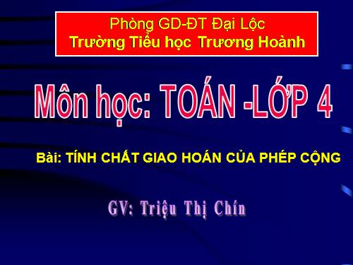 Tính chất giao hoán của phép cộng