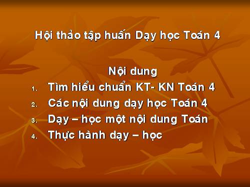 dạy học Toán 4