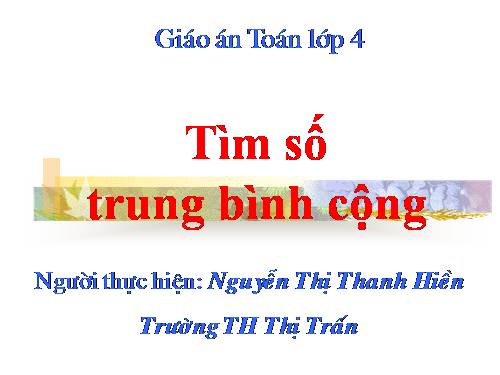 Tìm số trung bình cộng