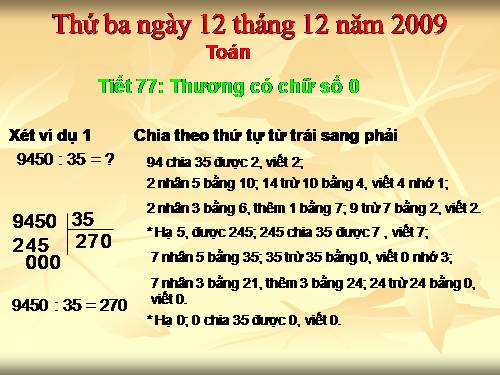 Thương có chữ số 0