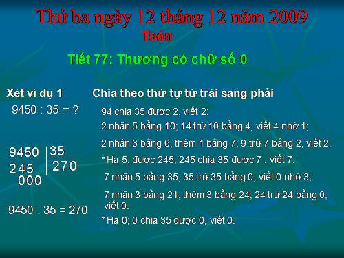 Thương có chữ số 0